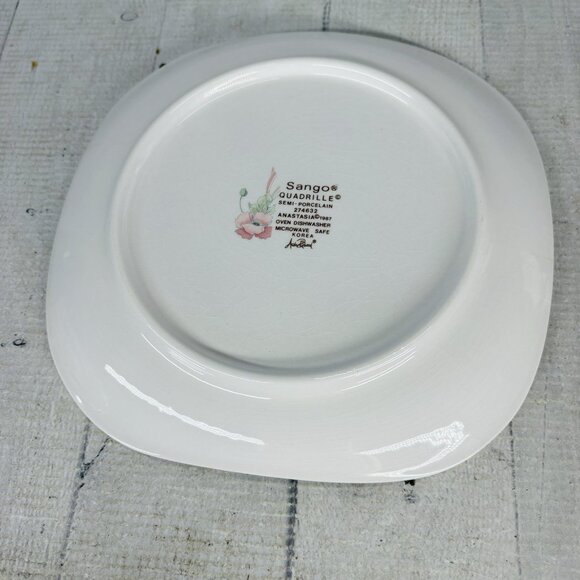 Sango Quadrille ANASTASIA  Andre Richard Floral Oriental Salad Plate Set 4 FLAW - Picture 5 of 16